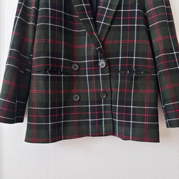 Zara Tartan Plaid Double Breasted Blazer - Picture 7 of 10